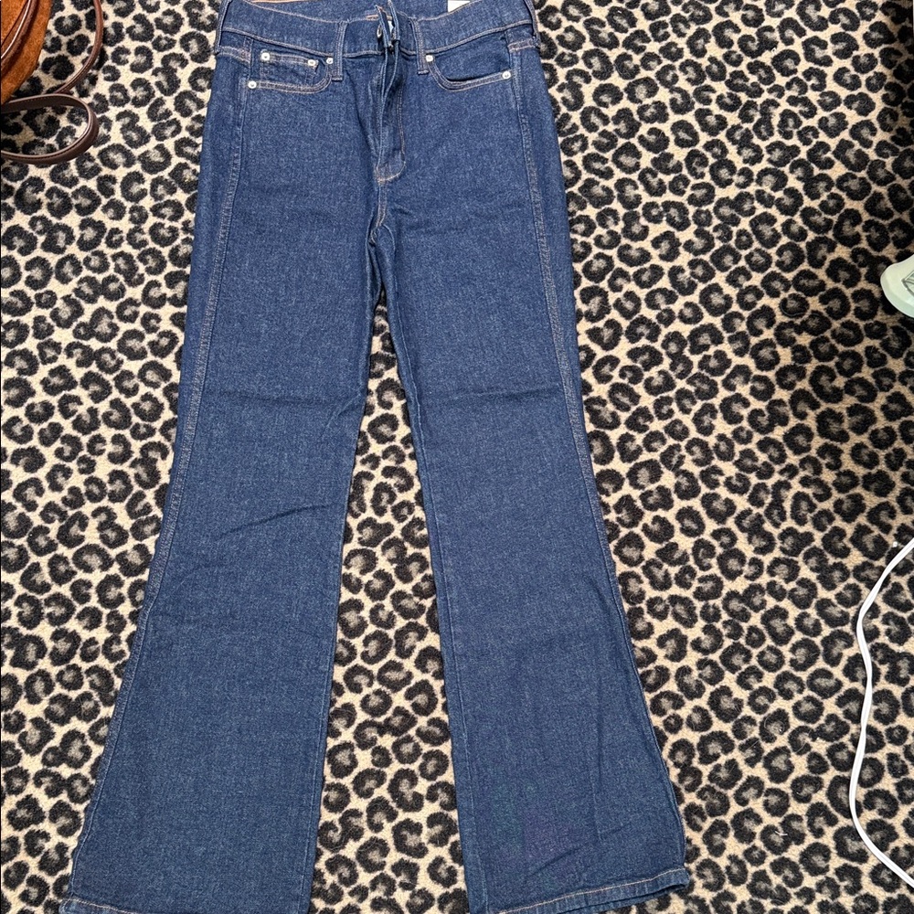 AYR Indigo Wide-Leg Flare Jeans